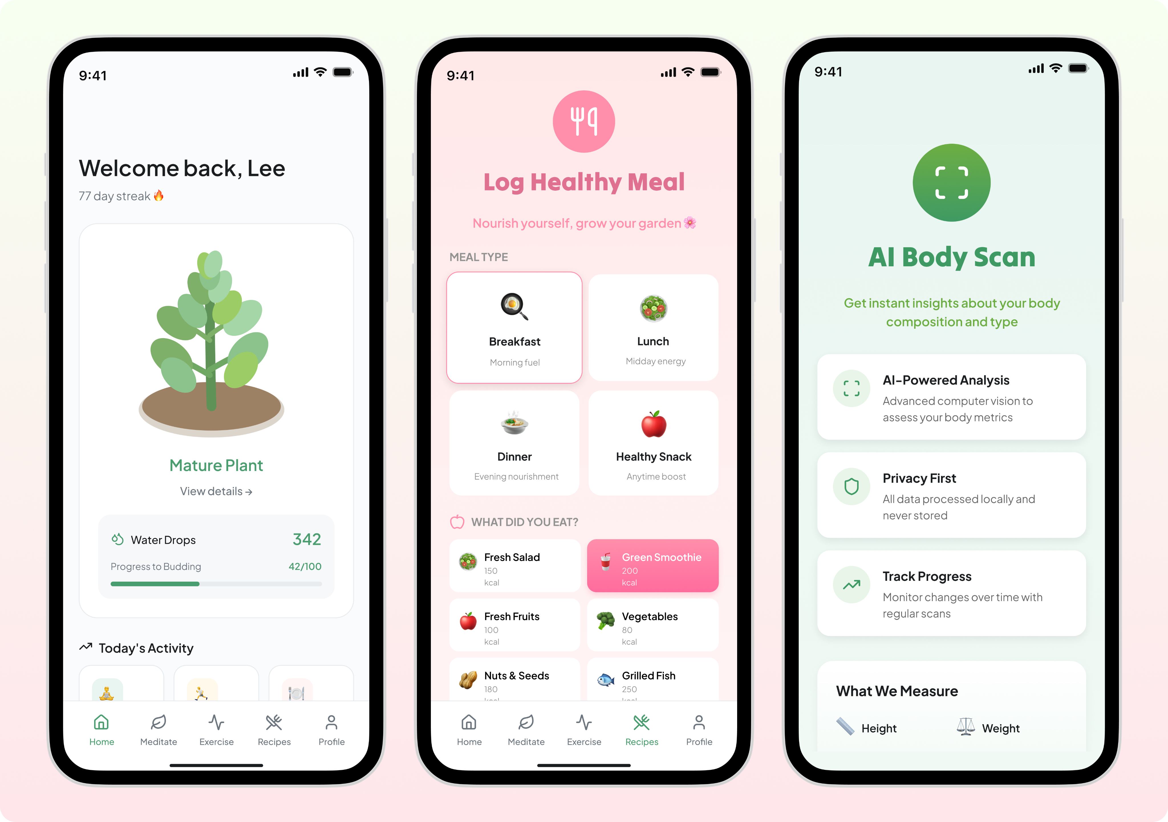 Three Prototype Screens of Bloom